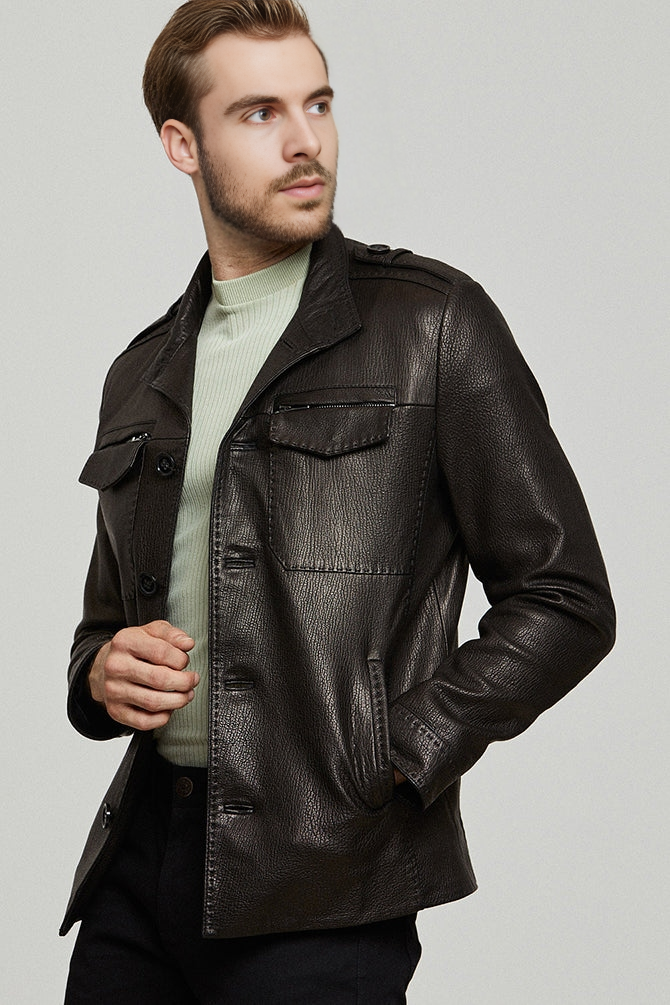 Moreno Black Sports Blazer Leather Jacket For Men