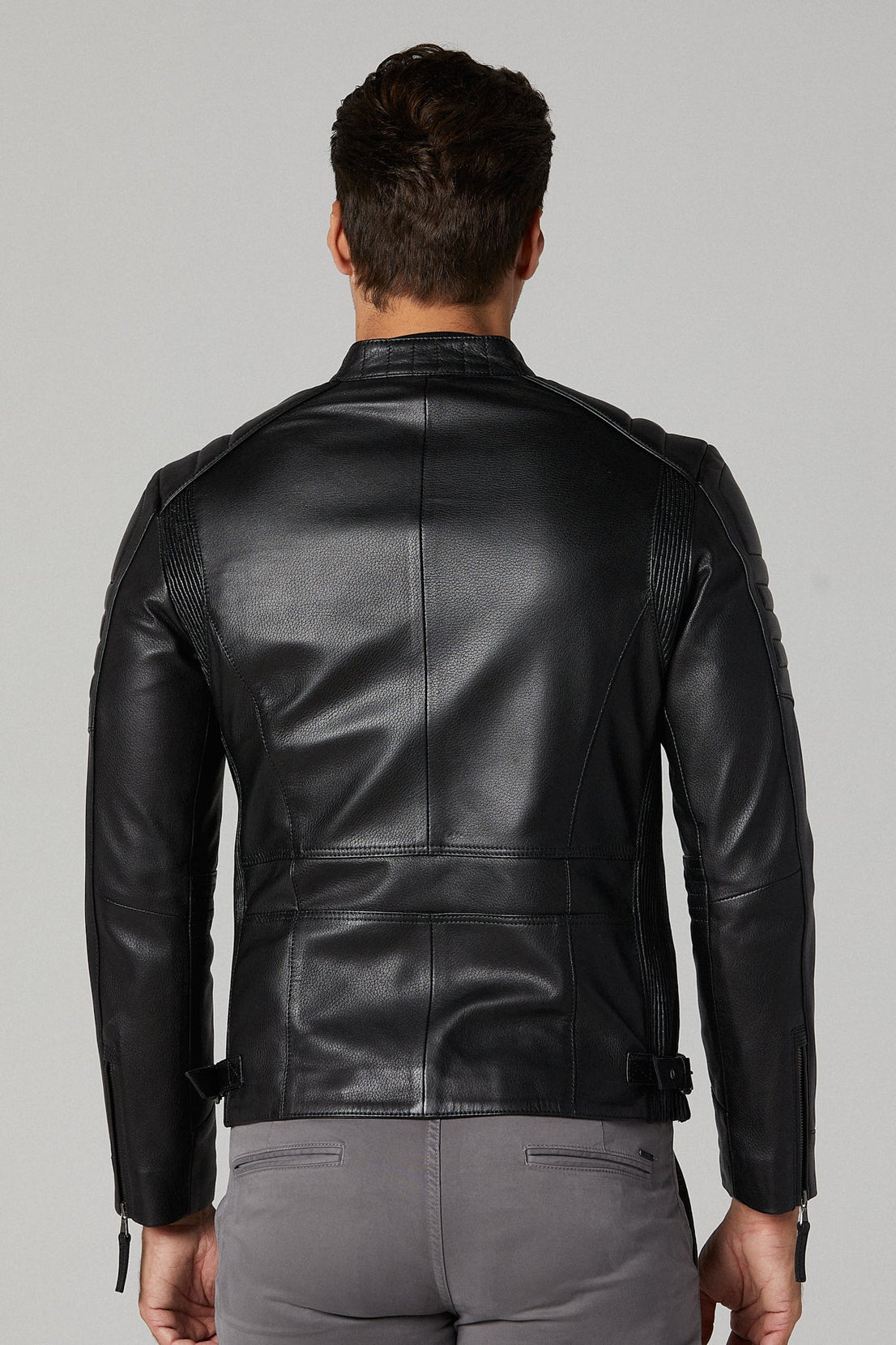 Bosh Black Slim-Fit Leather Jacket For X-Men