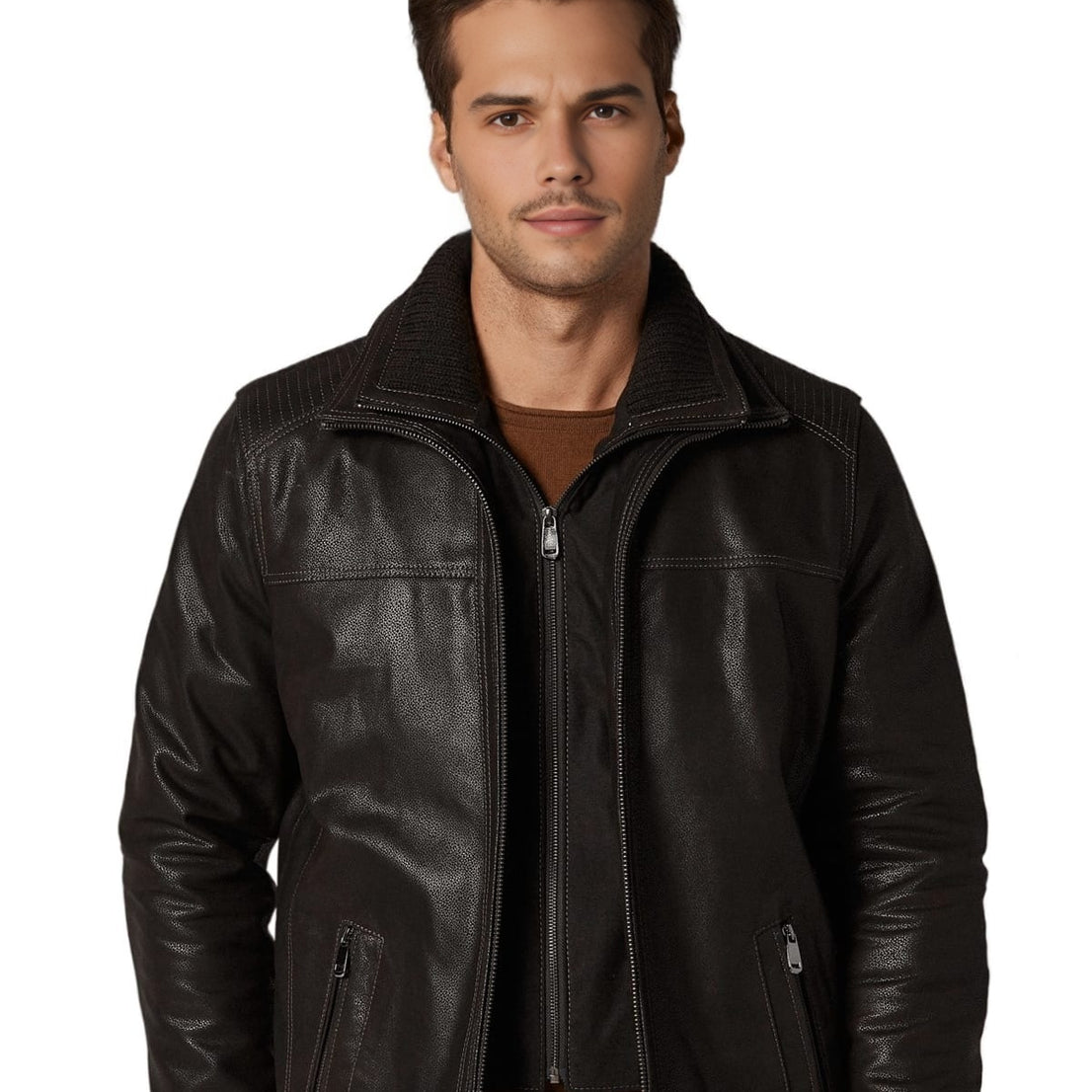 Joe Black Leather Jacket For Men