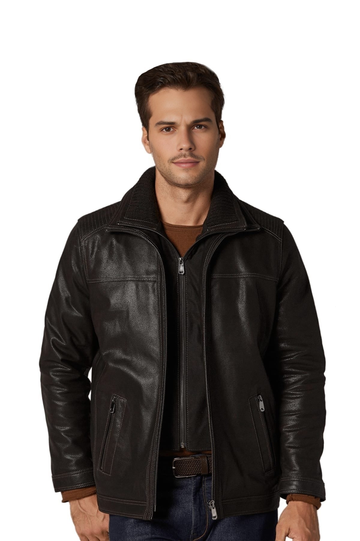 Joe Black Leather Jacket For Men