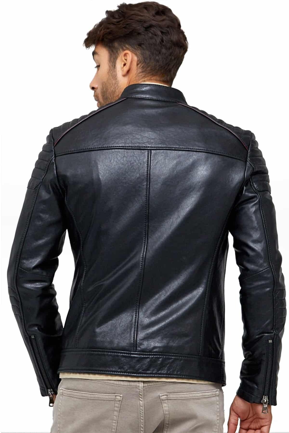 James Black Leather Jacket For Men