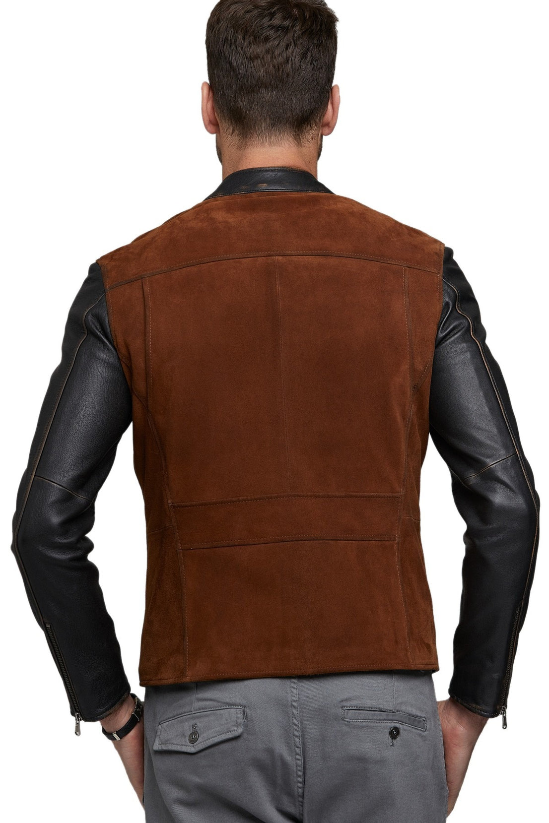 Joseph Brown Suede Leather Jacket For Men