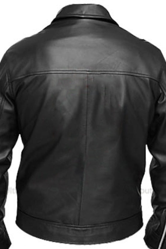 Apollo Bomber Black Leather Jacket | Leather Bomber Jacket Mens