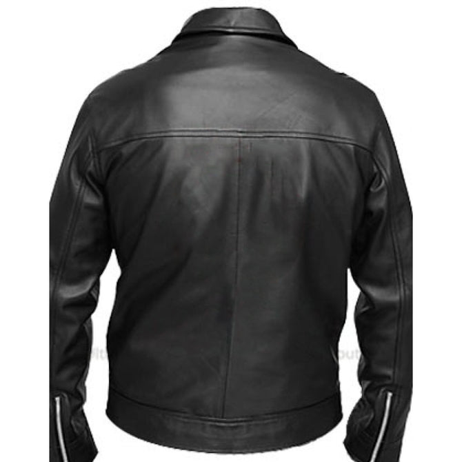 Apollo Bomber Black Leather Jacket | Leather Bomber Jacket Mens