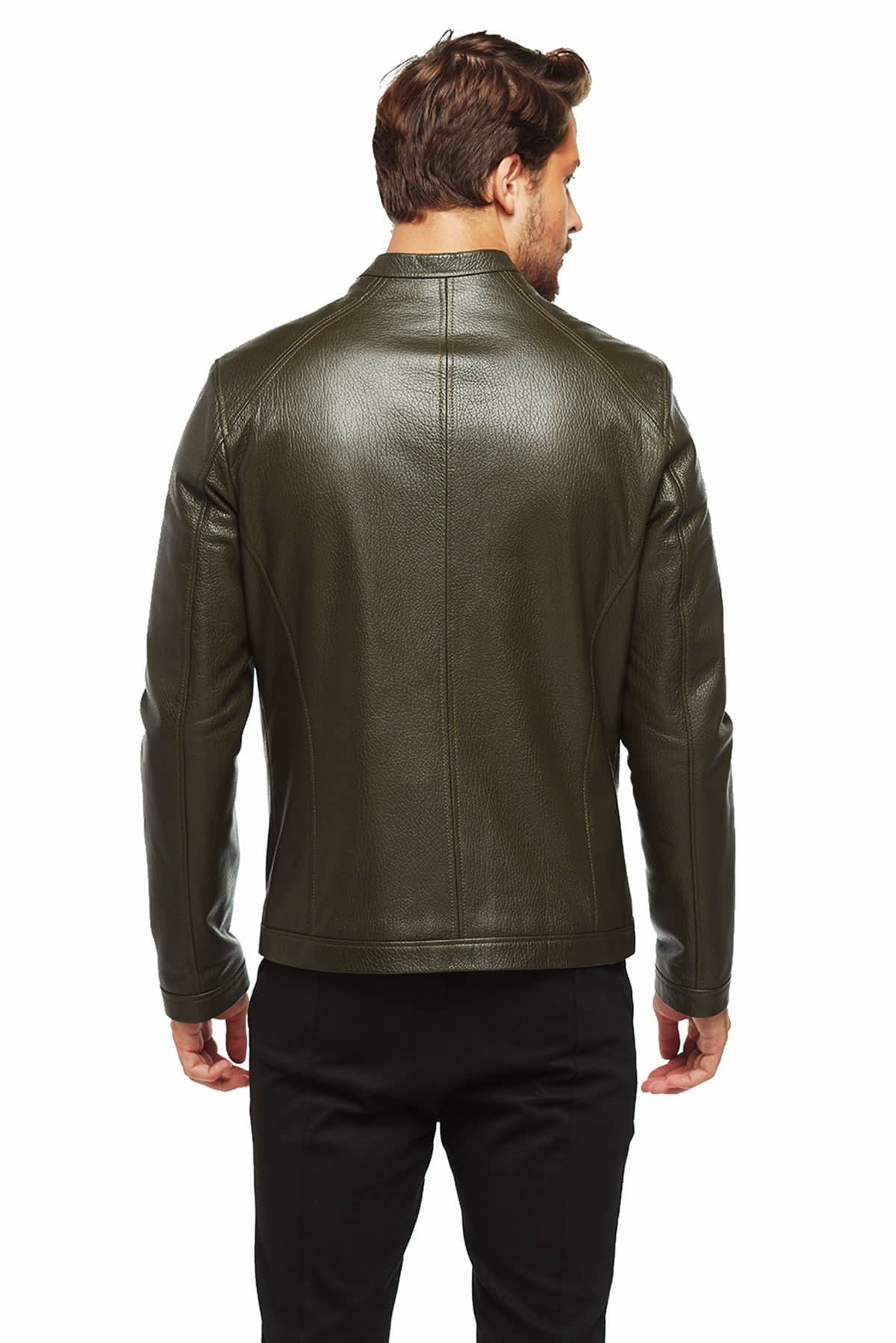 Adam Green Biker Leather Jacket For Men