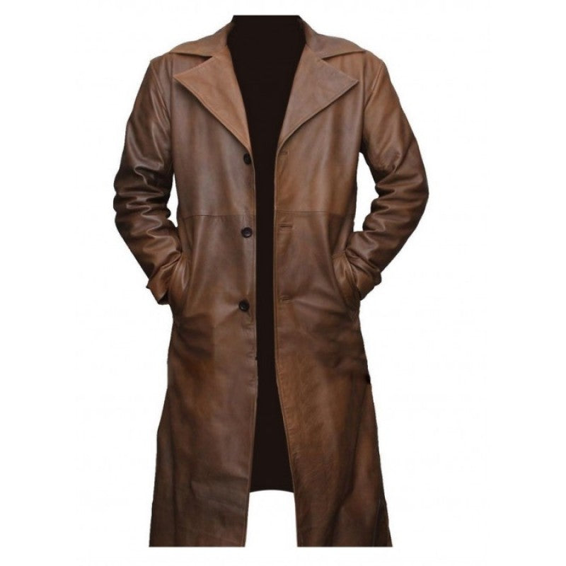 Batman vs Superman Tan Jacket Trench Coat | Leather Long Trench Coat