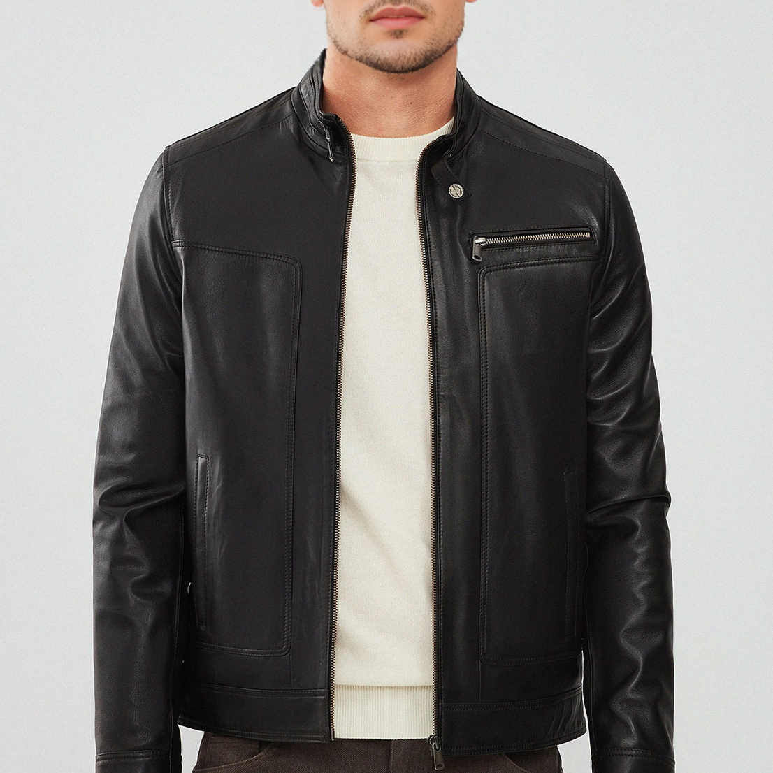 Black Leather Jacket For Men