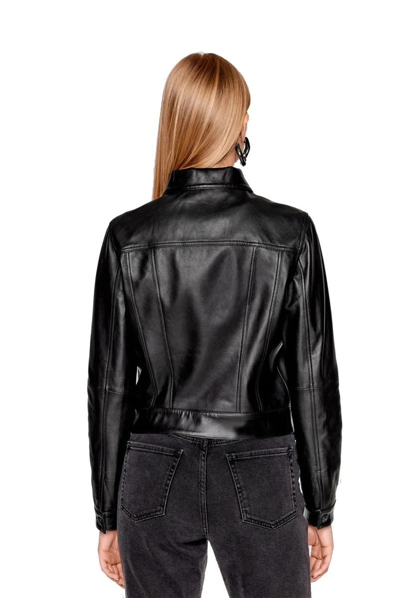Tammy Black Stylish Leather Jacket For Women