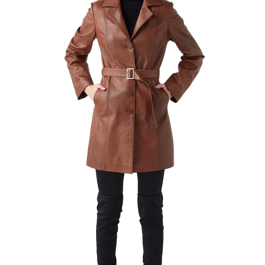 Harper Brown Sweet Leather Jacket For Women