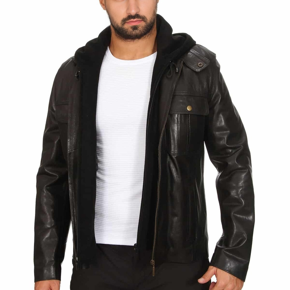 Roger Black Leather Jacket For Men