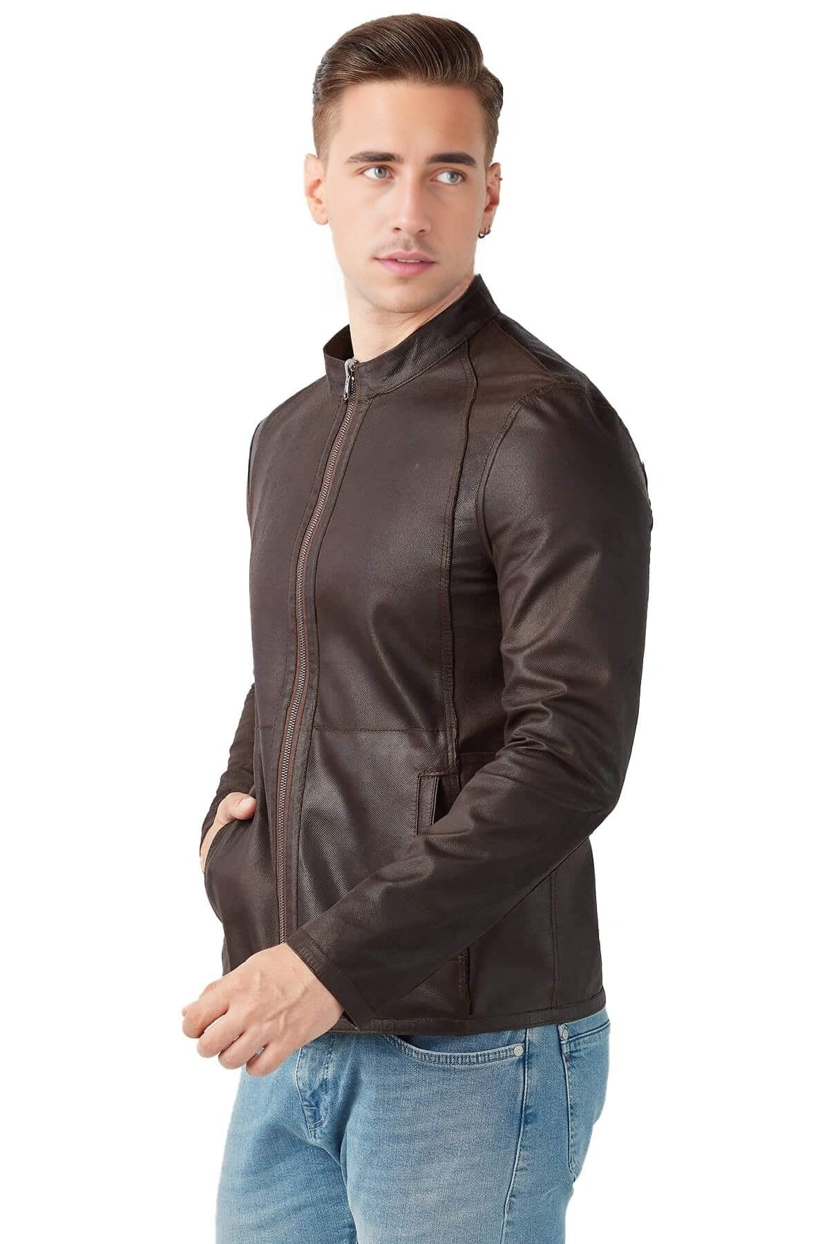 Zachary Real Brown Leather Jacket For Men