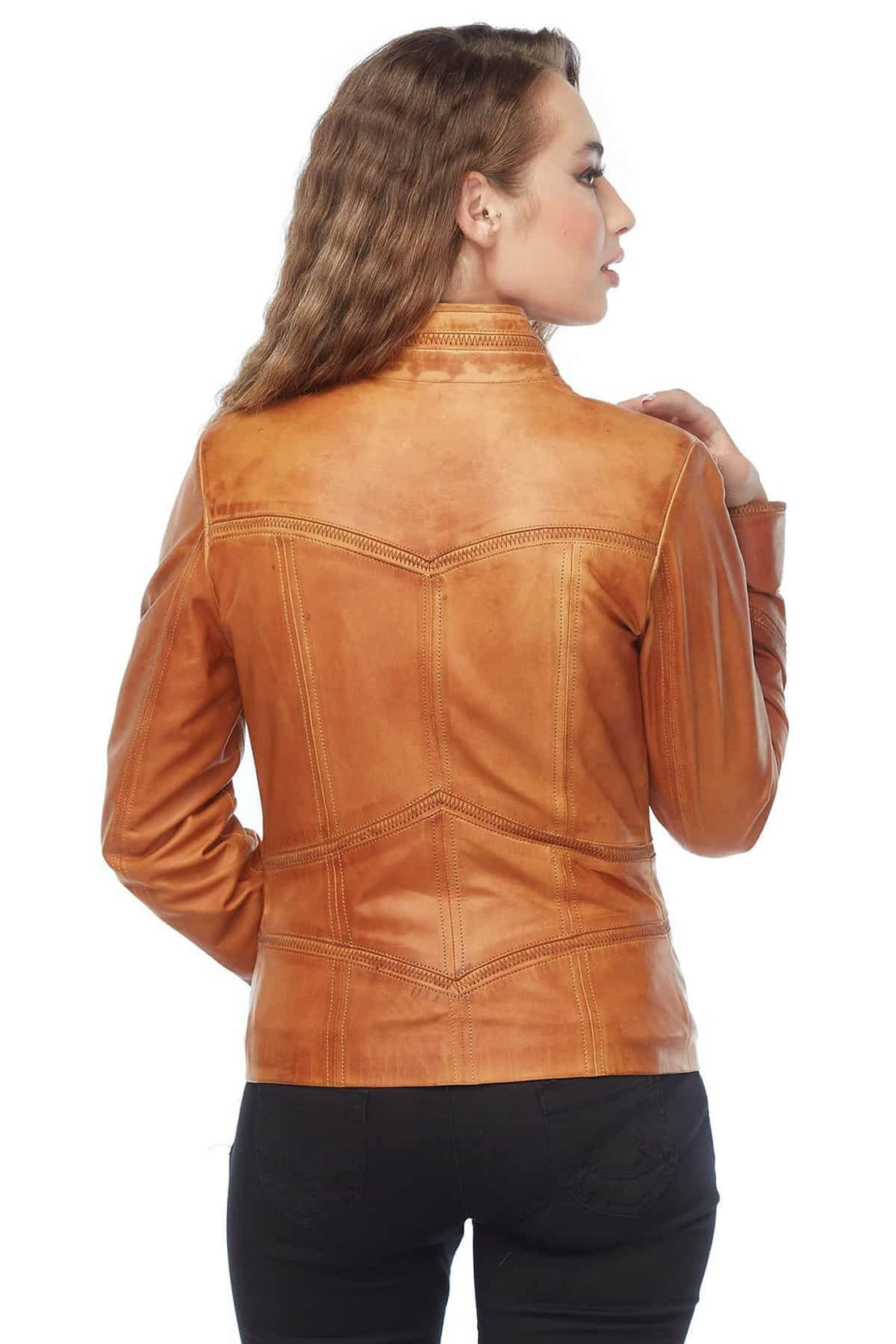 Miley Brown Leather Jacket For Women