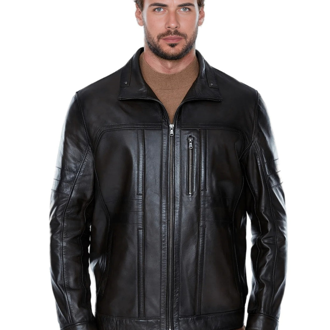 Sean Black Leather Jacket For Men