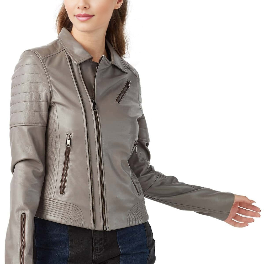 Amber Taube Stylish Leather Jacket For Women