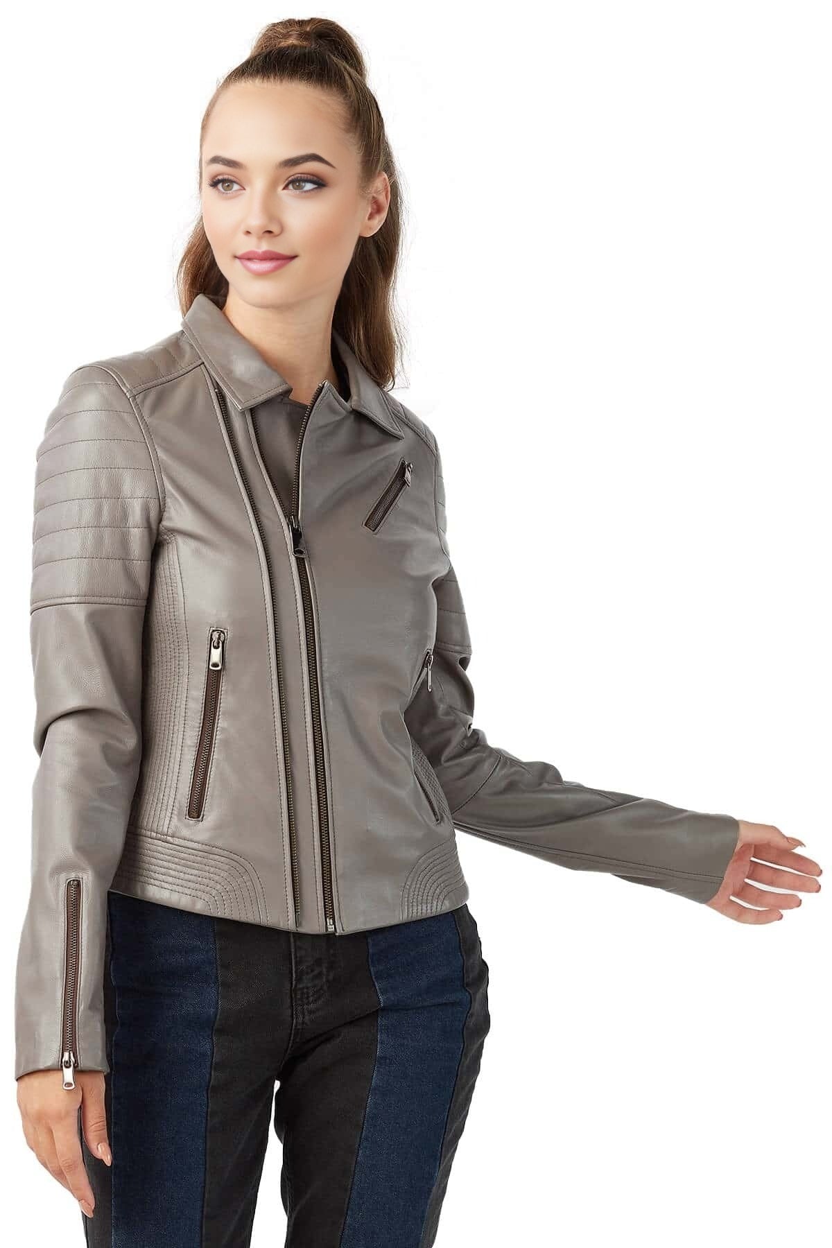 Amber Taube Stylish Leather Jacket For Women