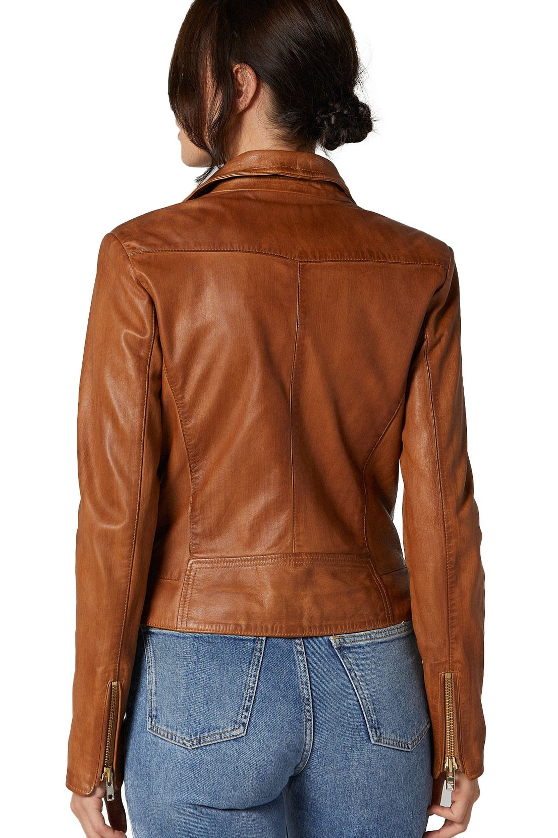 Kamiyah Brown Short Leather Jacket For Women