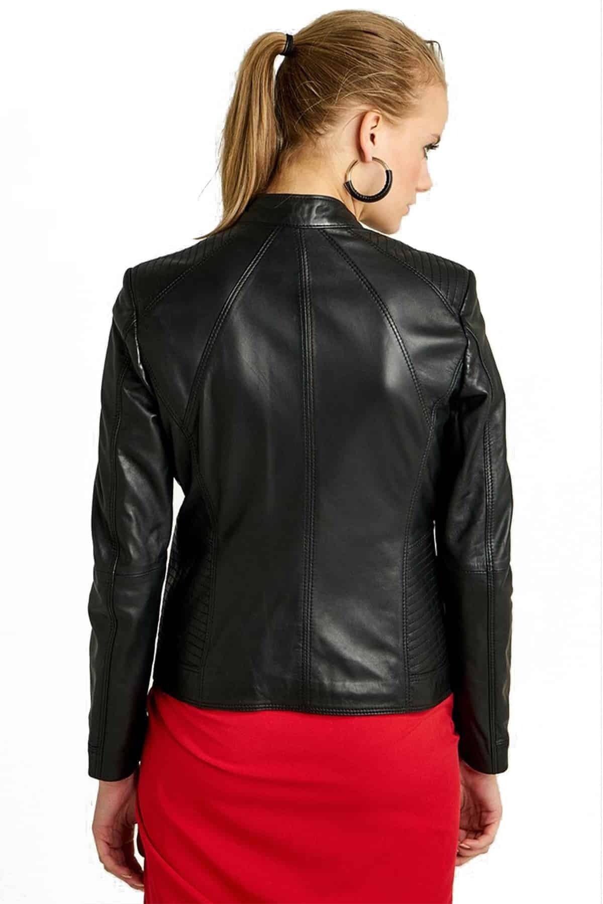 Shakira Black Leather Jacket For Women