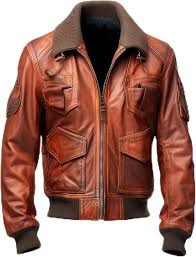 Ezekiel Brown Bomber Leather Jacket For Men