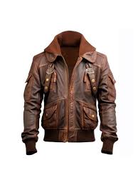 Roman Bomber Beautiful Brown Leather Jacket For Men