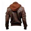 Roman Bomber Beautiful Brown Leather Jacket For Men
