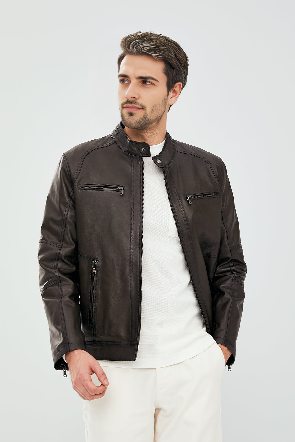 Mink Leather Jacket For Men