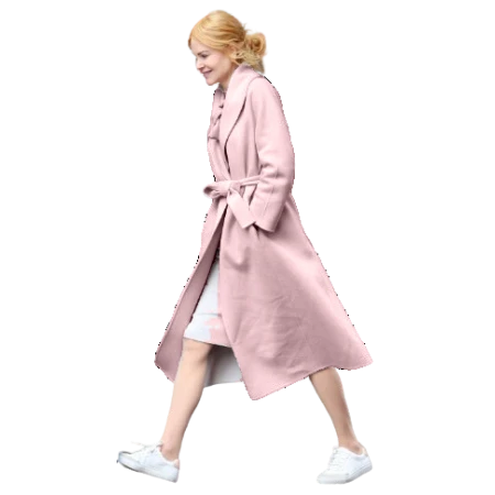 Nicole Kidman Pink Long Coat