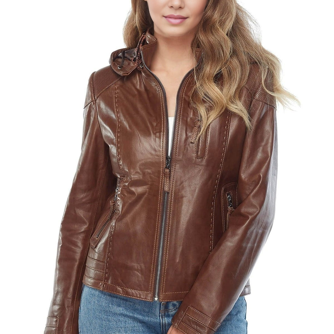 Pamela Brown Leather Jacket For Women