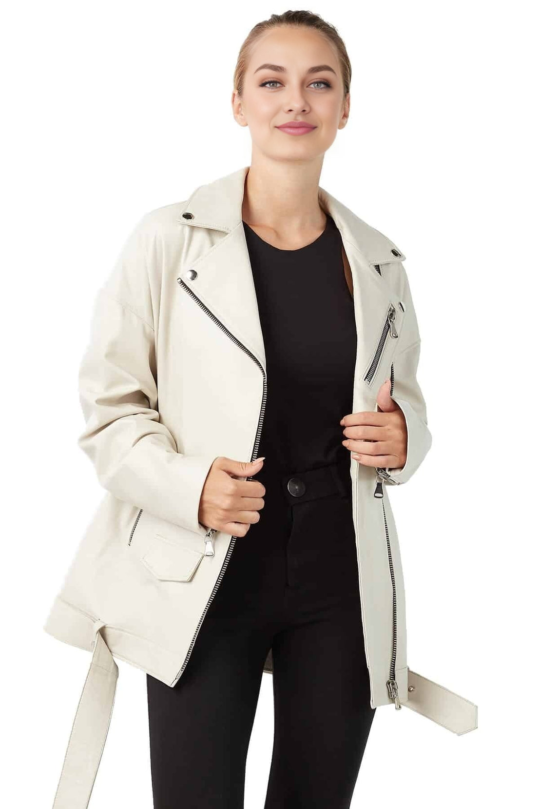 Monserrat Stylish Leather Coat For Women