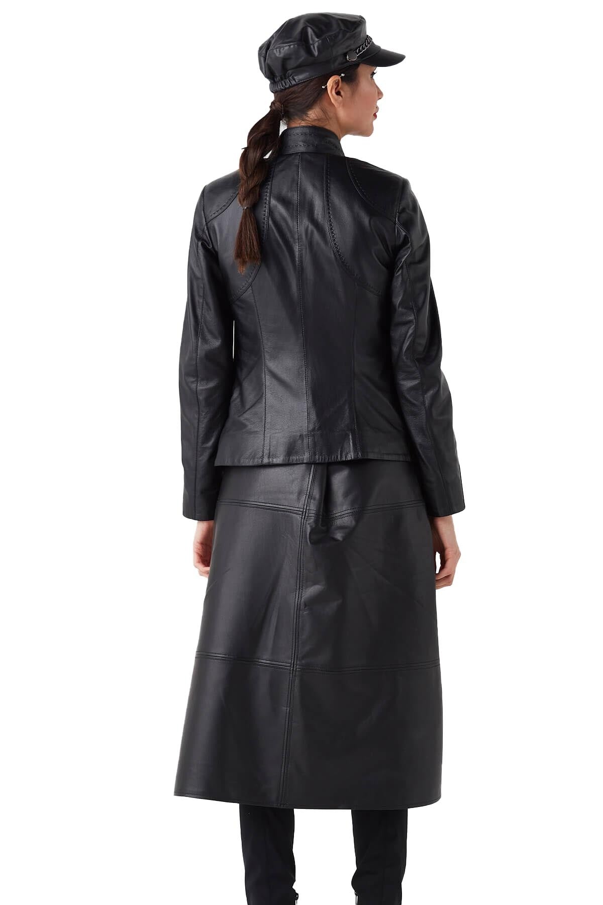 Scarlett Black Slim Fit Leather Jacket For Women