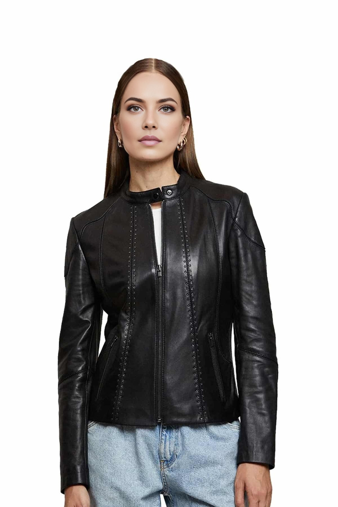 Morgan Black Leather Jacket For Women