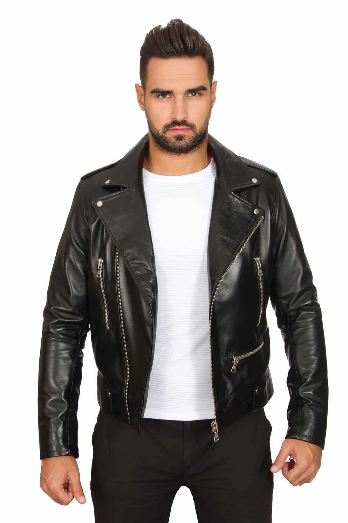 Roger Black Leather Jacket For Men