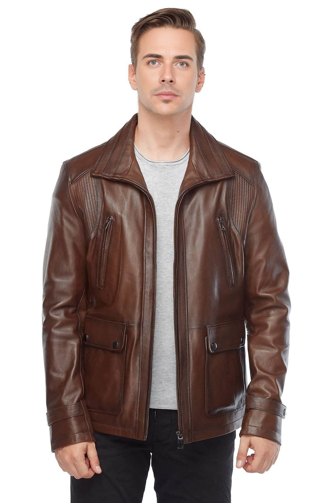 Arthur Brown Classic Leather Jacket For Men
