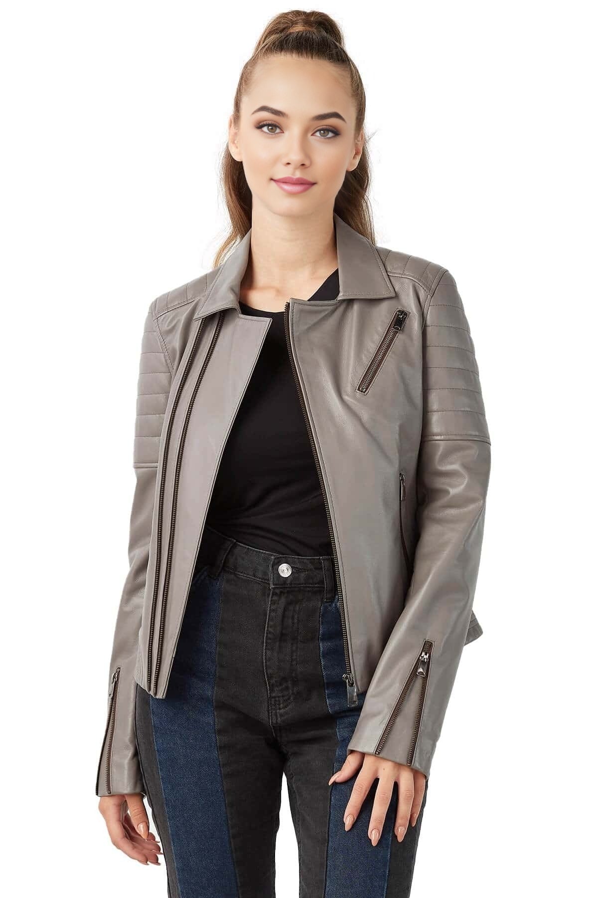 Amber Taube Stylish Leather Jacket For Women