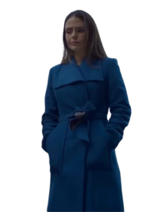 Women's Blue Wool Long Coat