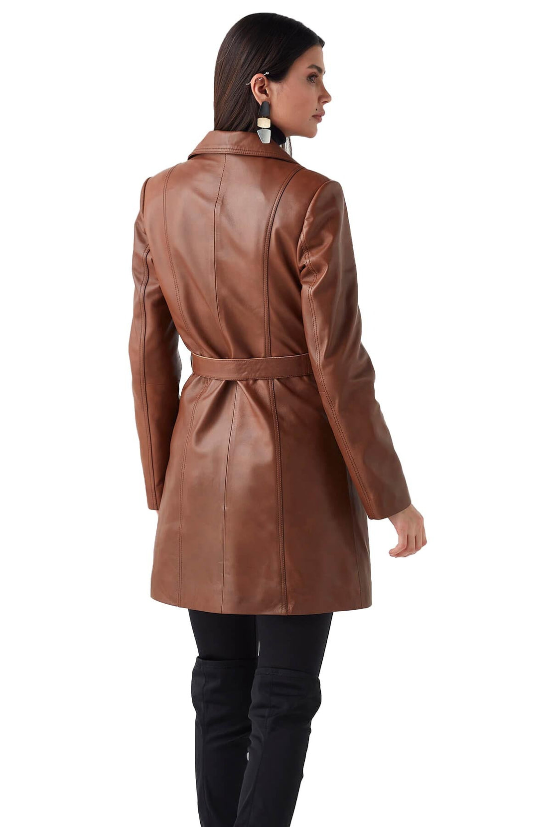 Harper Brown Sweet Leather Jacket For Women