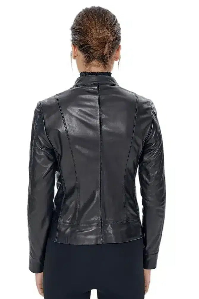 Cecilia Black  Stylish Leather Jacket For Women