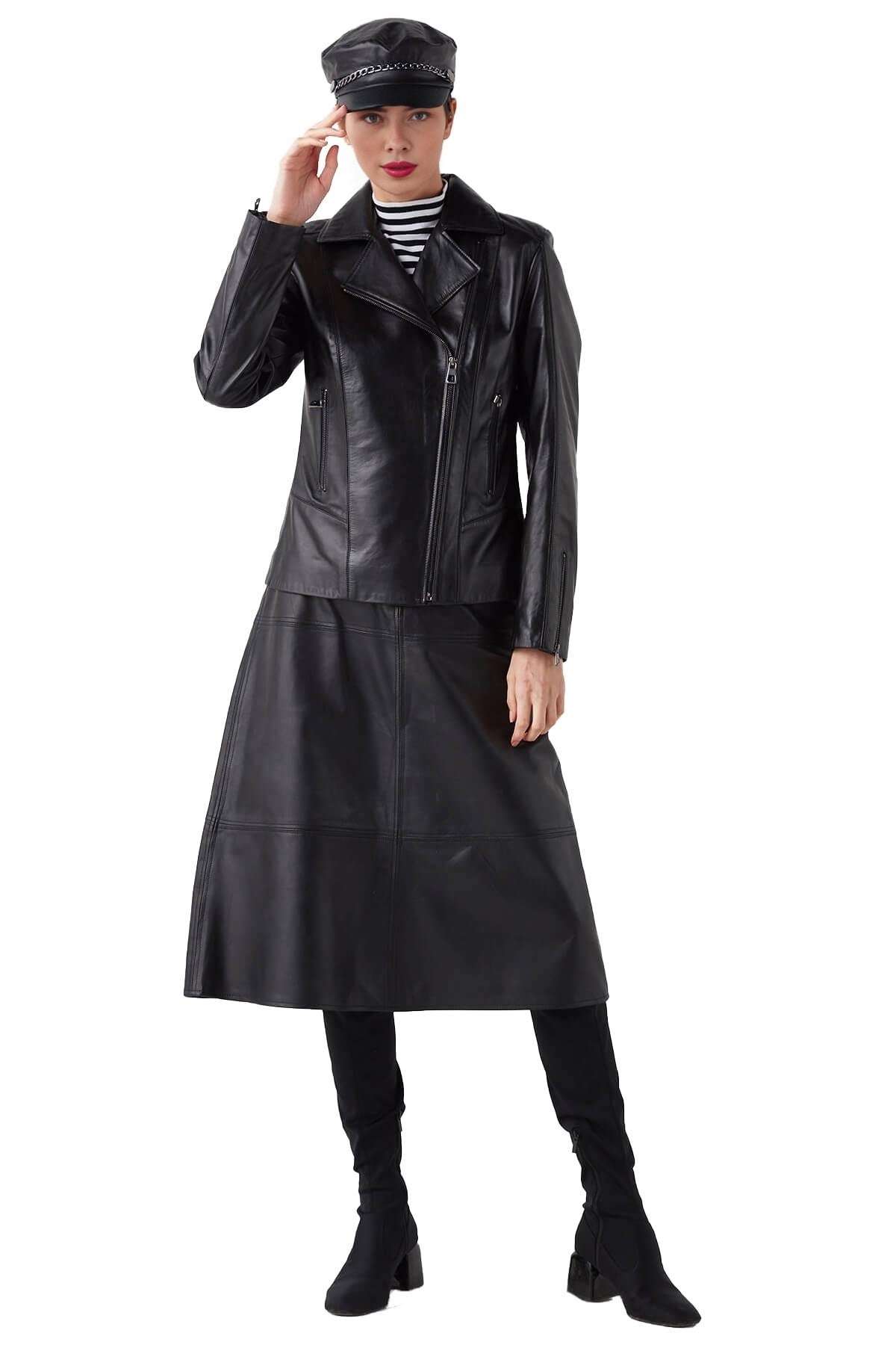 Rihanna Black Leather Jacket For Women