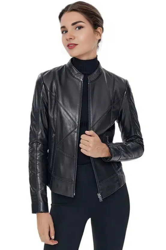 Cecilia Black  Stylish Leather Jacket For Women