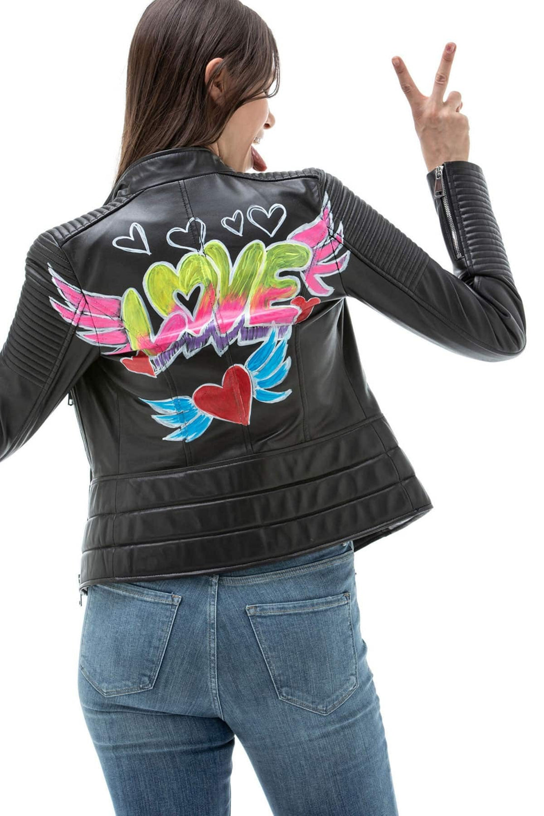 Catalina Black Leather Jacket For Women