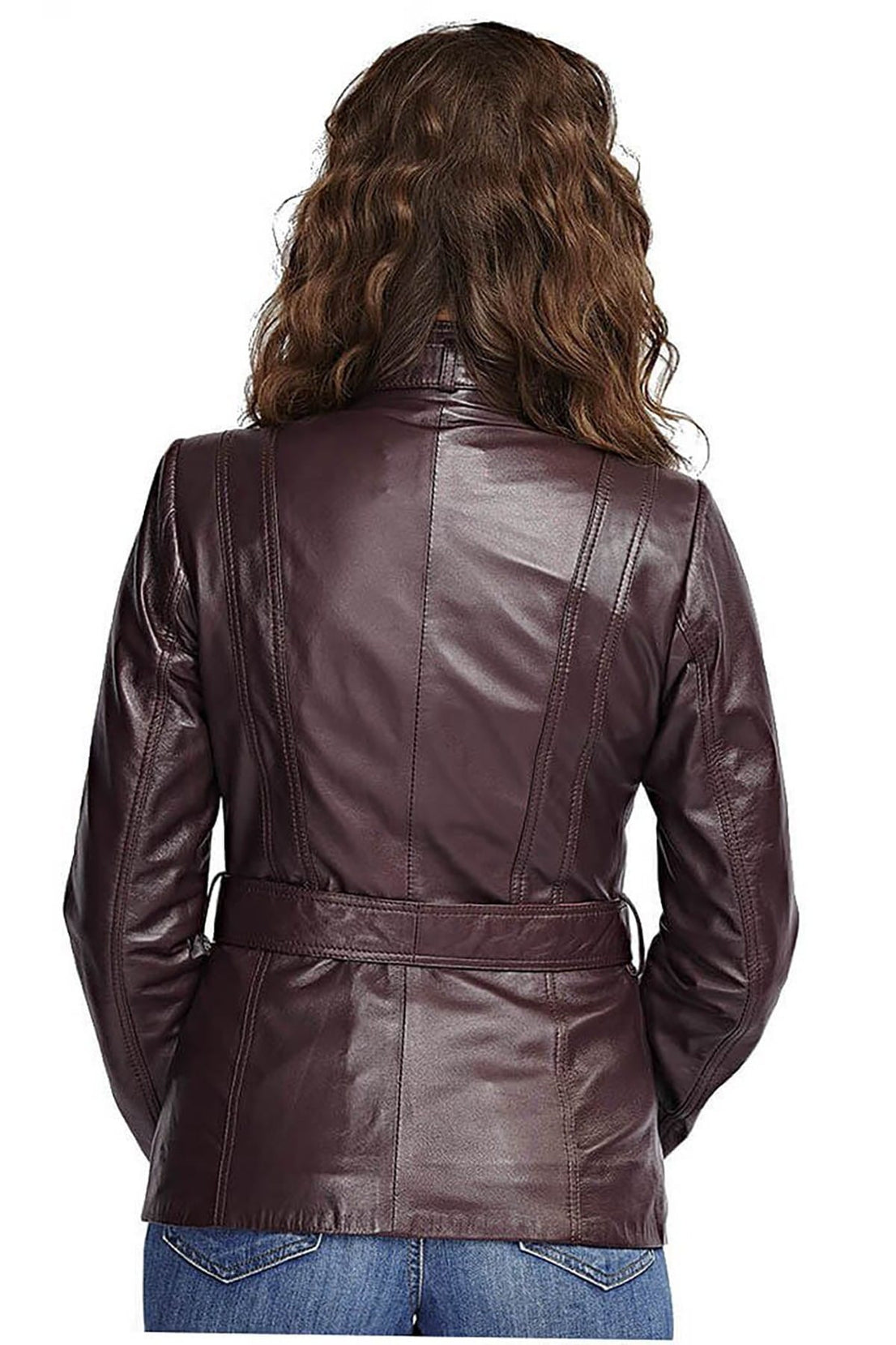 Norah Purple Leather Jacket For Women