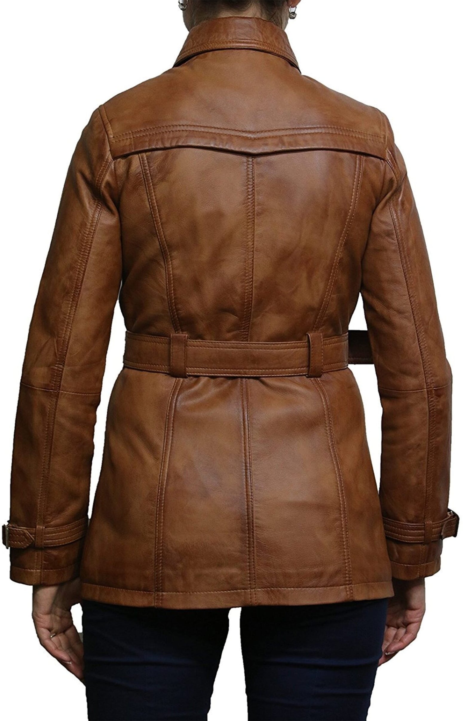 Biker Women's Tan Superior Leather Coat