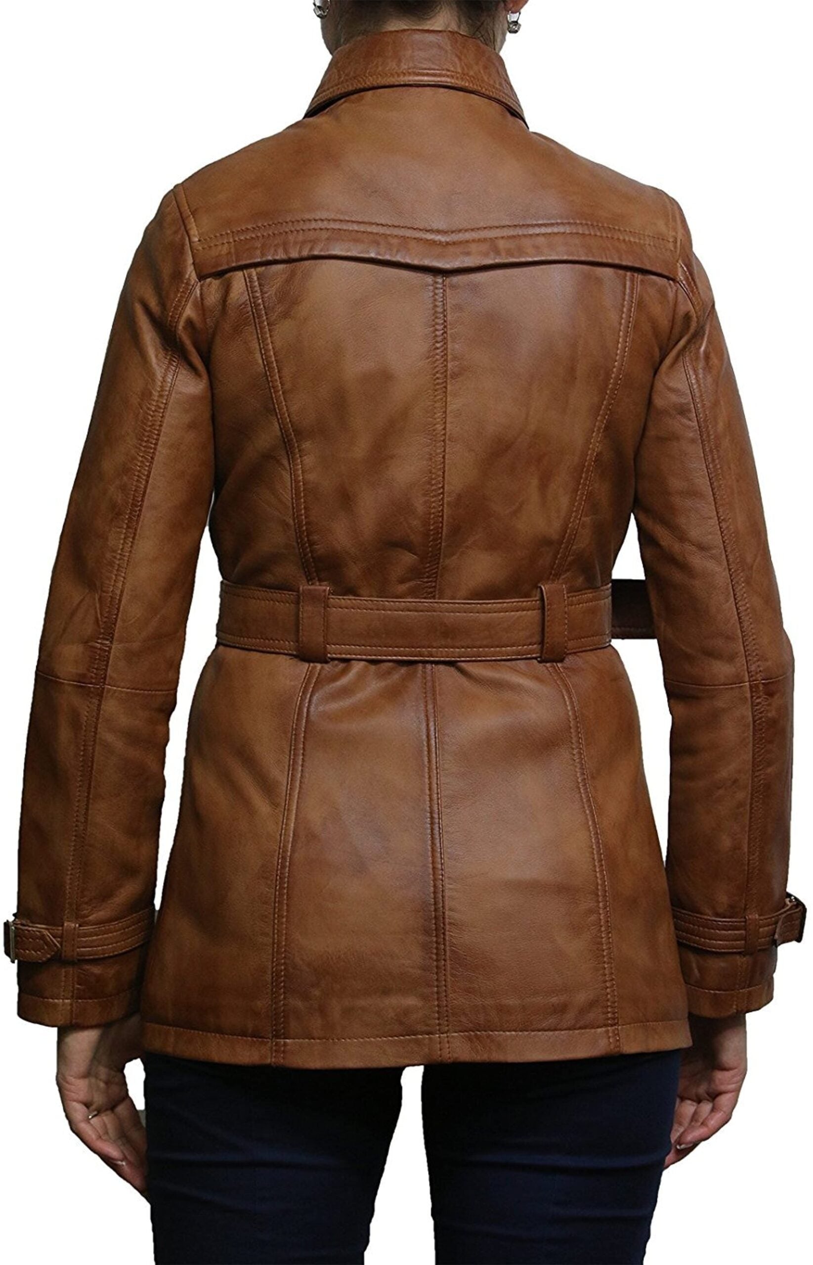 Biker Women's Tan Superior Leather Coat