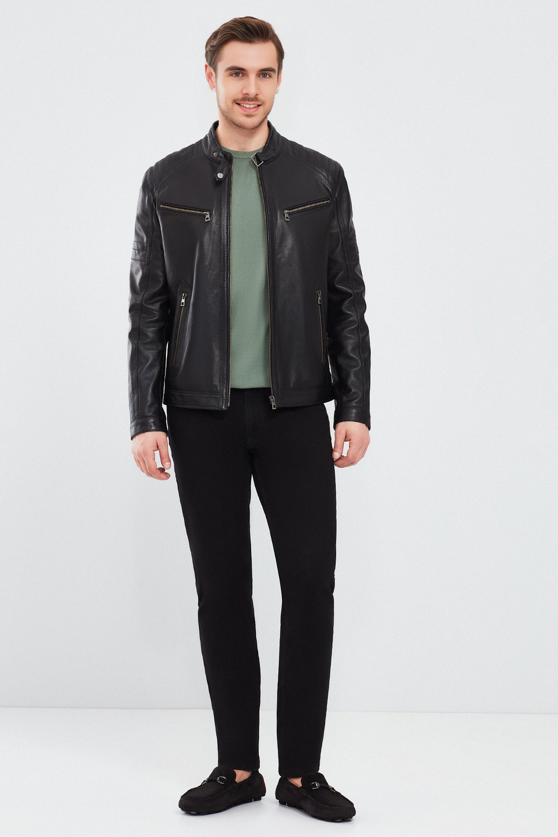 Paul Black Leather Jacket For Men