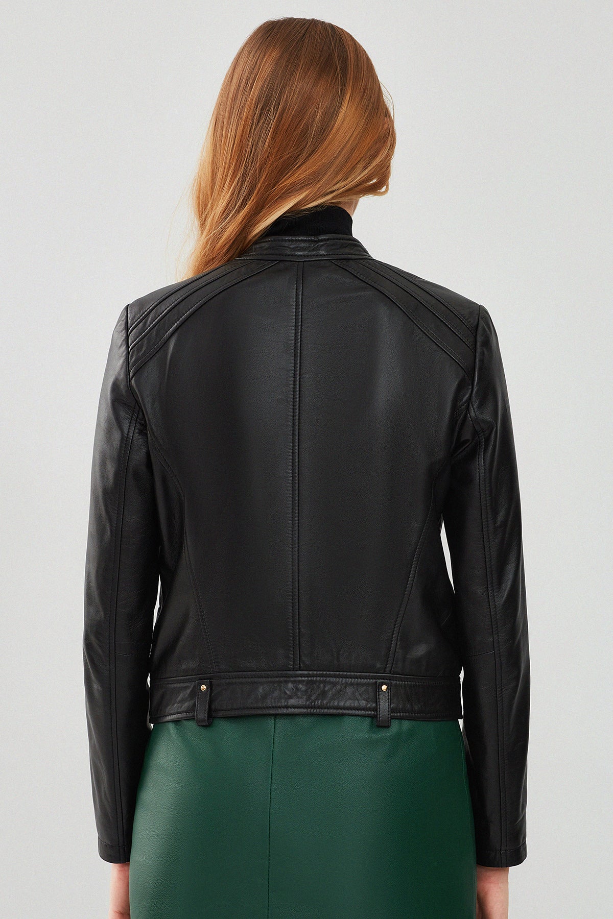 Emily Black Short Leather Jacket For Women