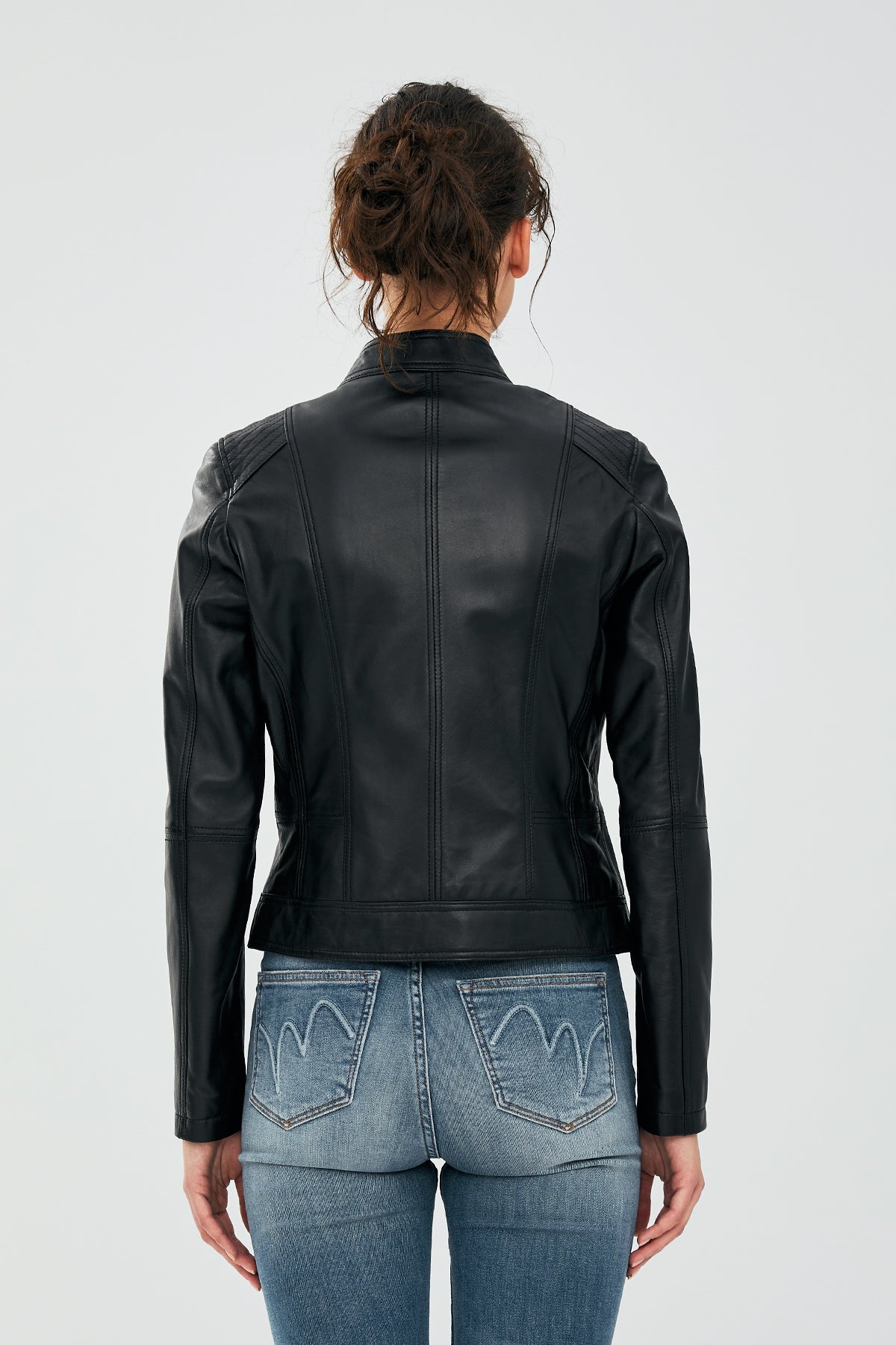 Kylie Short Women's Black Leather Jacket