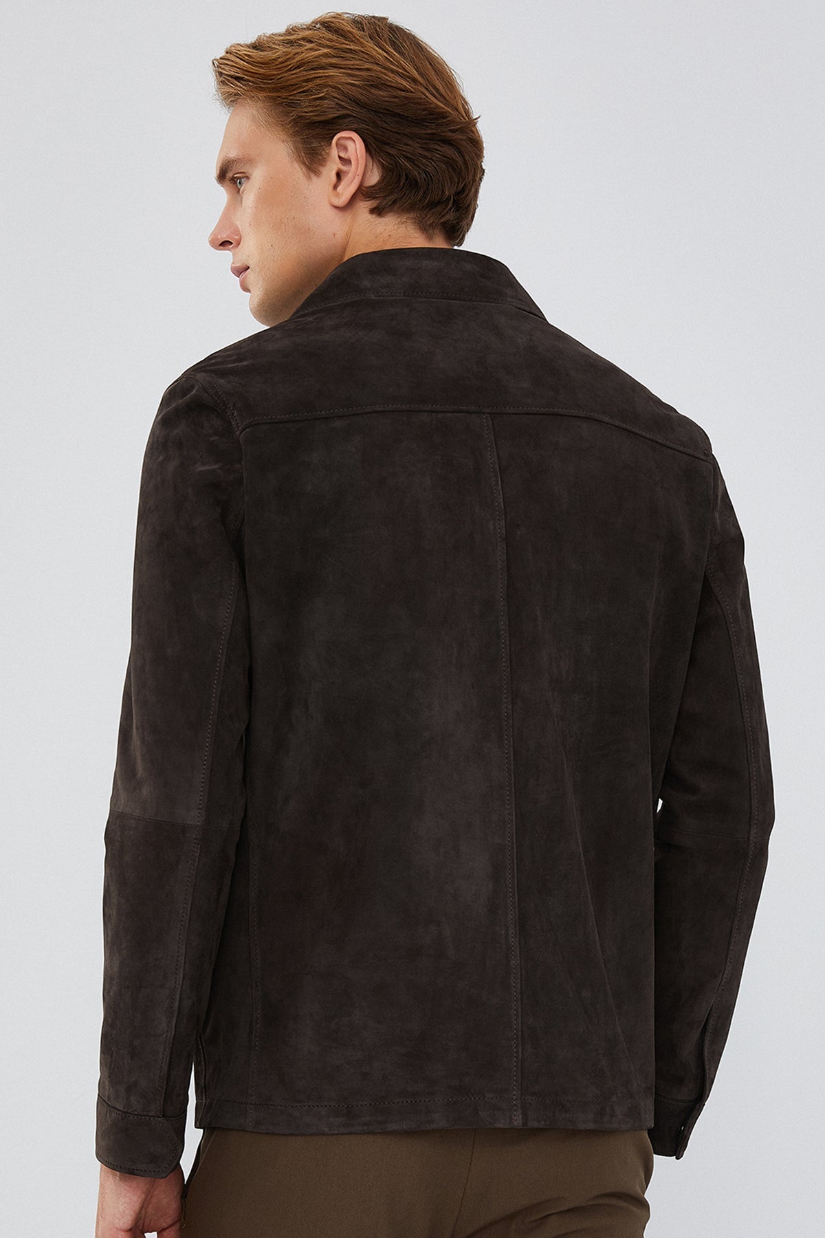 Icardi Brown Suede Blazer Leather Jacket For Men