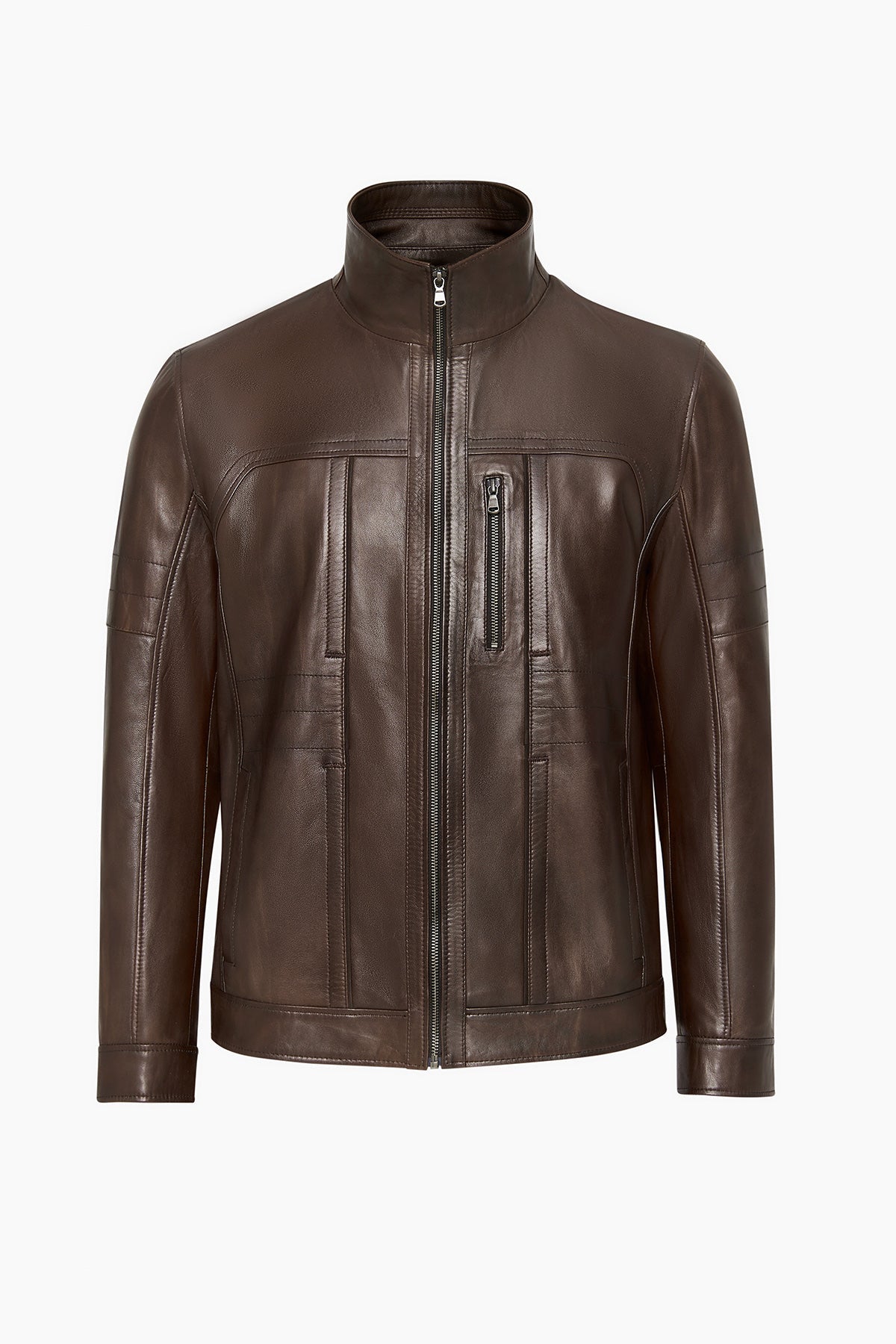 Bruno Brown Leather Jacket For Men