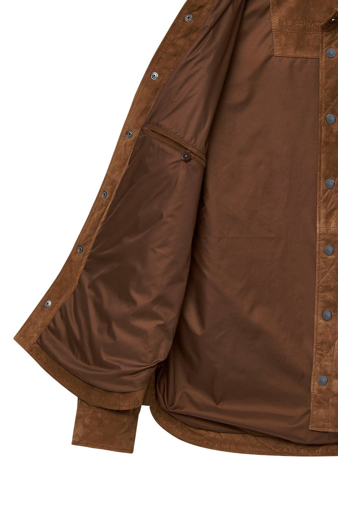 Kante Camel Shirt Collar Suede Leather Coat For Men