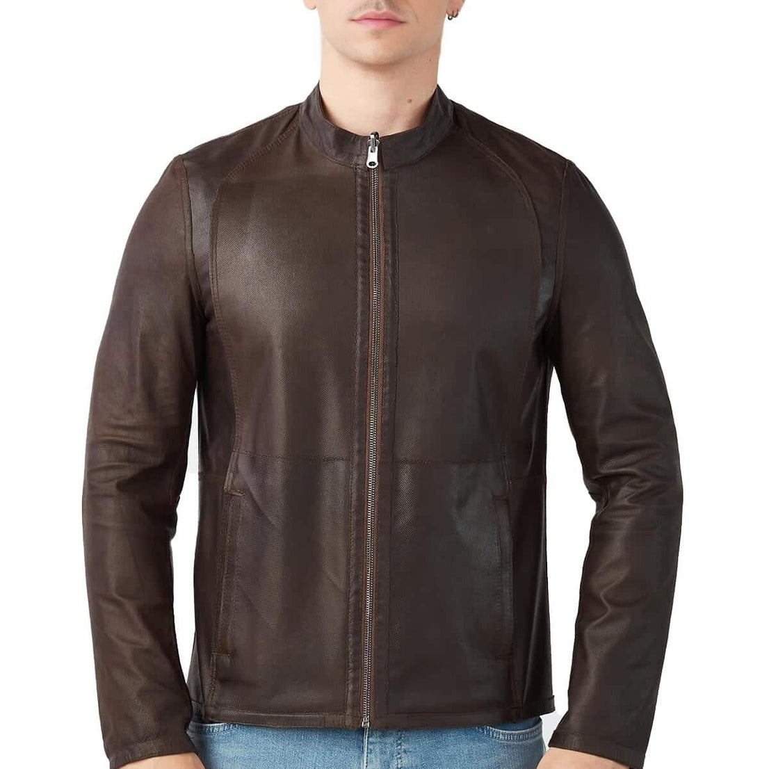 Zachary Real Brown Leather Jacket For Men