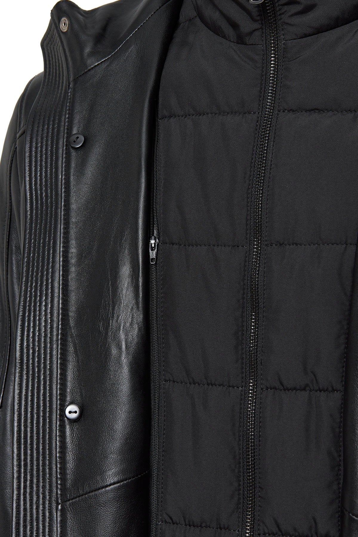 Nathan Black Leather Coat For Men